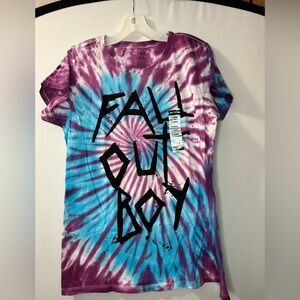 Fall Out Boy Juniors Purple & Blue Tie-Dye T-Shirt NWT XL